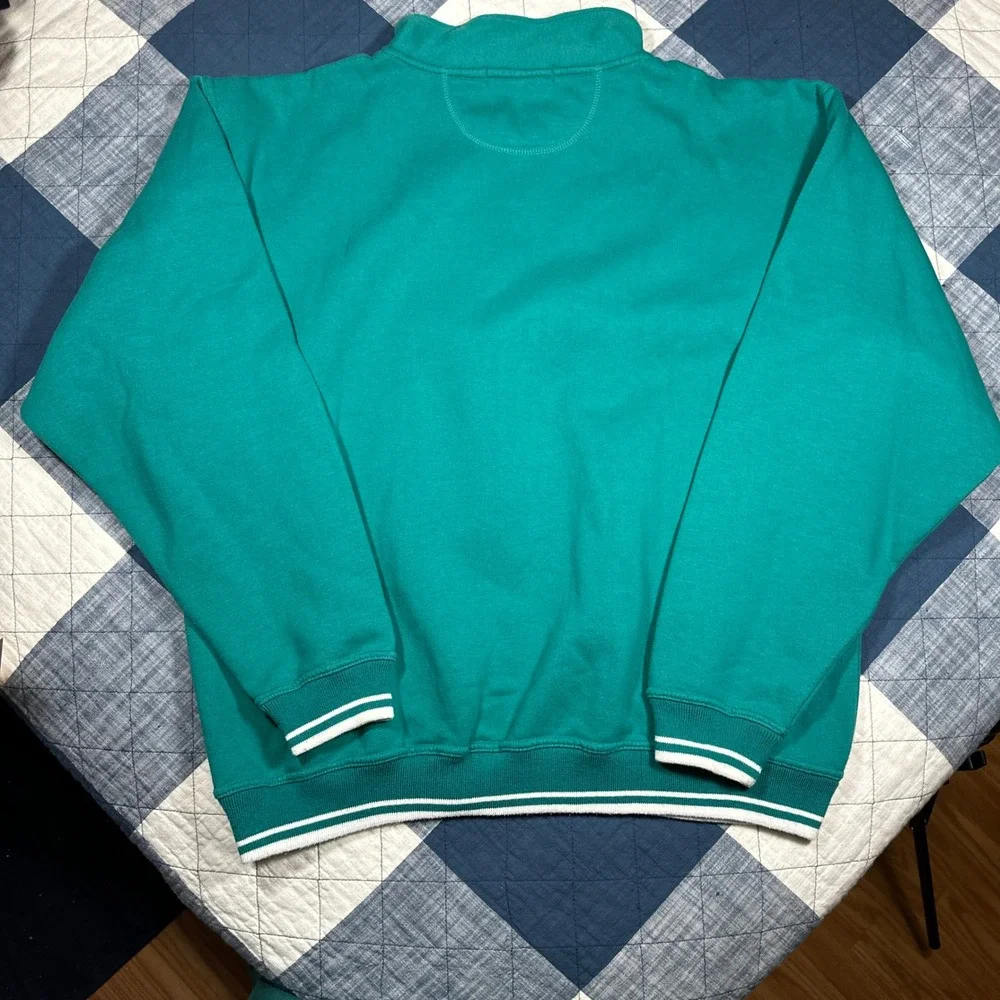 Vintage Carnival Cruise Line Quarter Zip Sweatshirt Teal Green L/XL Pullover